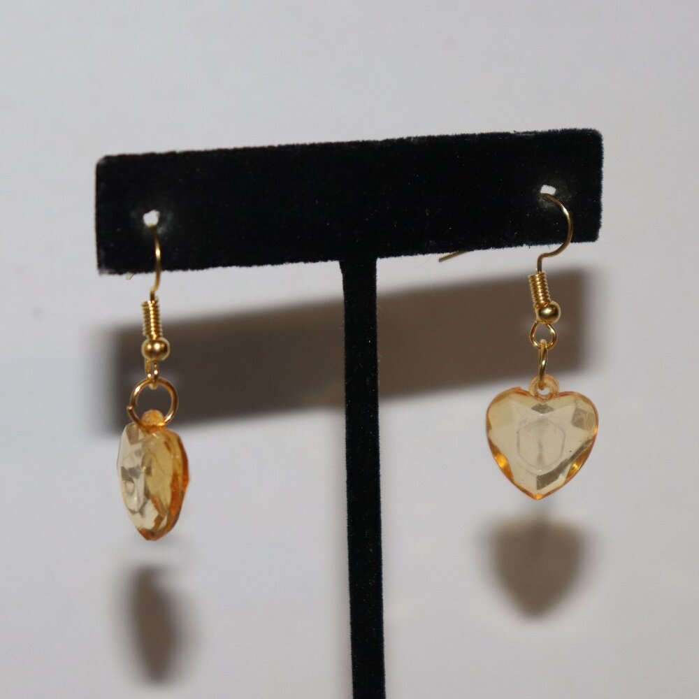 Orange Heart Dangle Earrings | 1.5" Hook | NWOT | Bright & Playful Statement